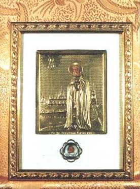 Икона преподобного Серафима Саровского, Чукдотворца с частицей мощей